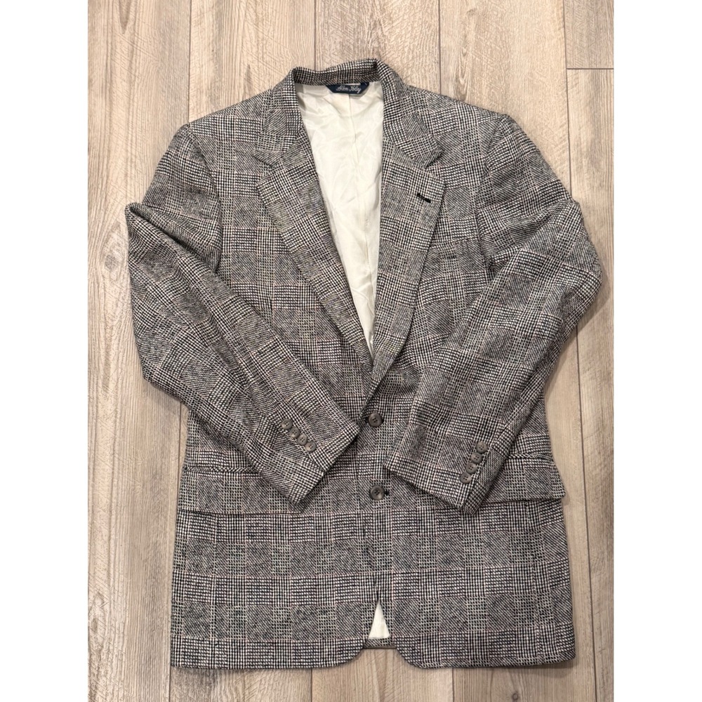 Allen Solly Mens Grey Glen Plaid Two Button Blazer Sport Coat for Foleys